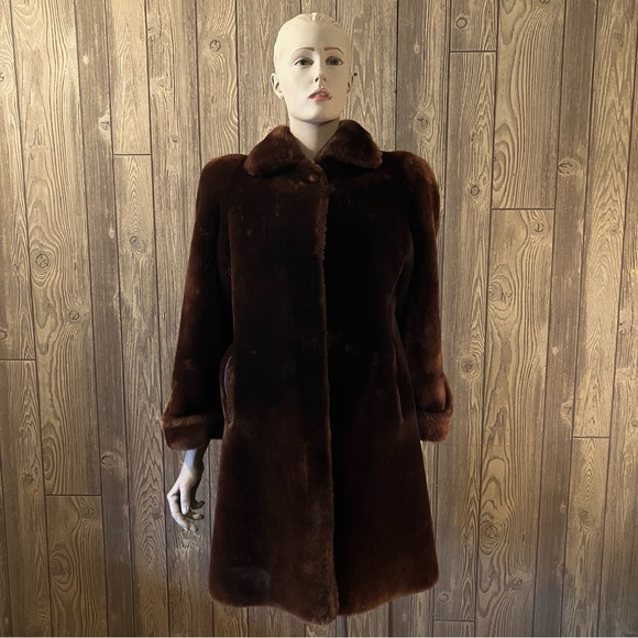 Vintage Teddy Bear Jacket Women's Chocolate Brown No Labels - Picture 1 of 8